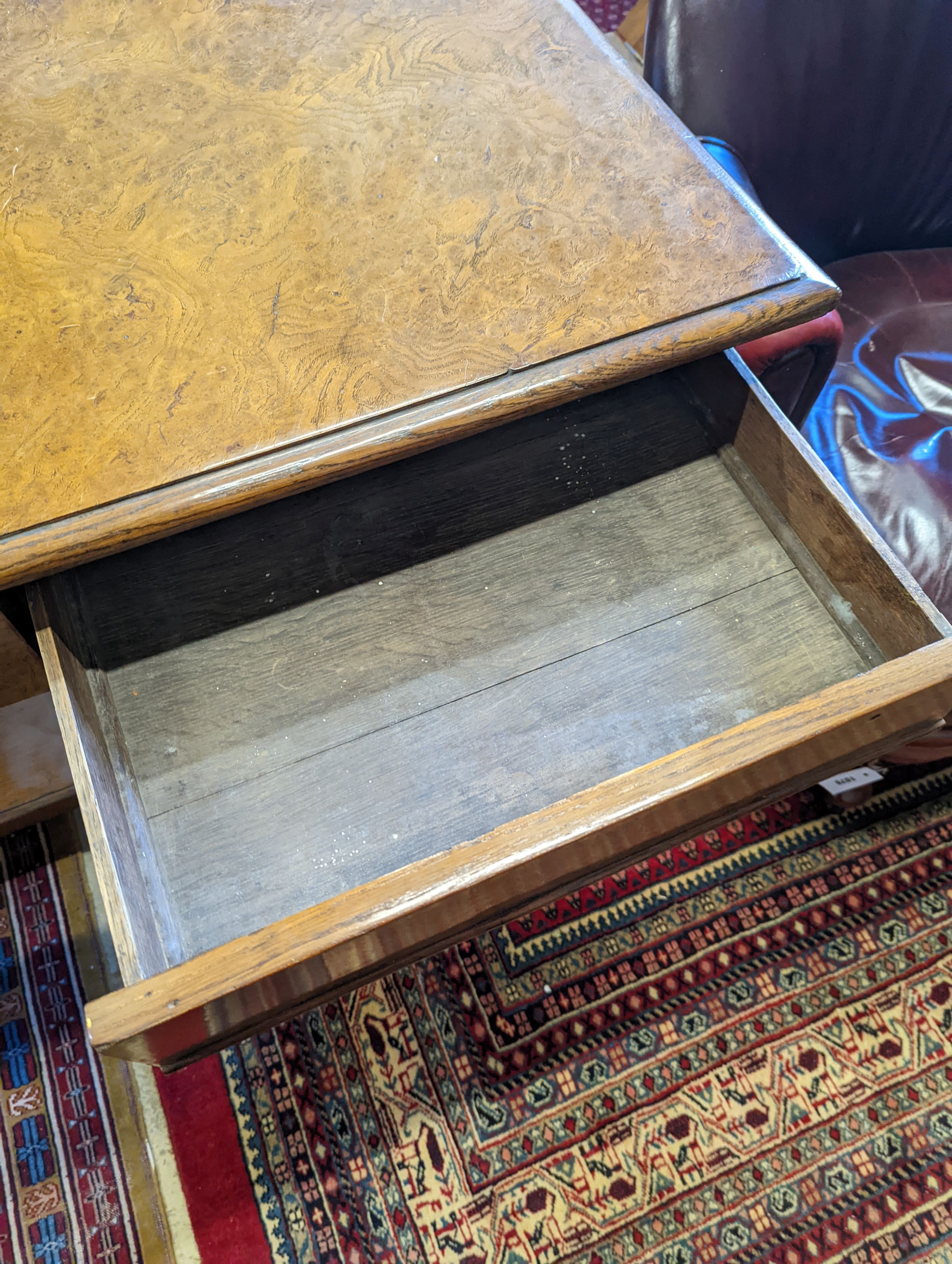 A 19th century pollarded oak console table, width 122cm, depth 53cm, height 85cm